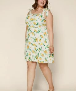 SKIES ARE BLUE Plus Size - Lemon Print Mini Dress New In Plus Size 11 SKIES ARE BLUE Plus Size - Lemon Print Mini Dress New In Plus Size