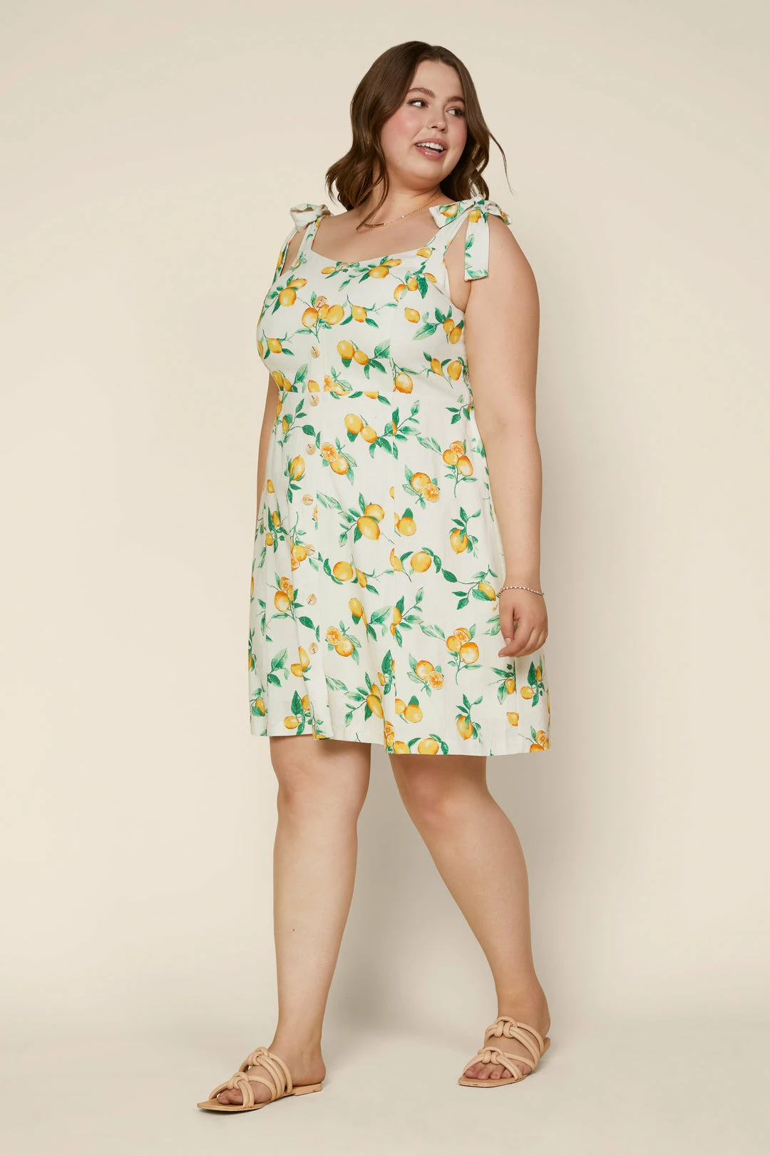SKIES ARE BLUE Plus Size - Lemon Print Mini Dress New In Plus Size 7 SKIES ARE BLUE Plus Size - Lemon Print Mini Dress New In Plus Size