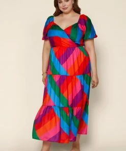 SKIES ARE BLUE Plus Size - Iliana Multicolor Tiered Dress