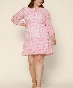 SKIES ARE BLUE New In Plus Size Plus Size - Sweet Floral Mini Dress