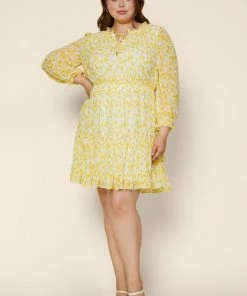 SKIES ARE BLUE Plus Size - Sweet Floral Mini Dress New In Plus Size