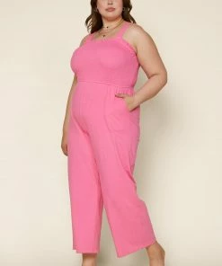 SKIES ARE BLUE Plus Size - Smocked Knit Jumpsuit