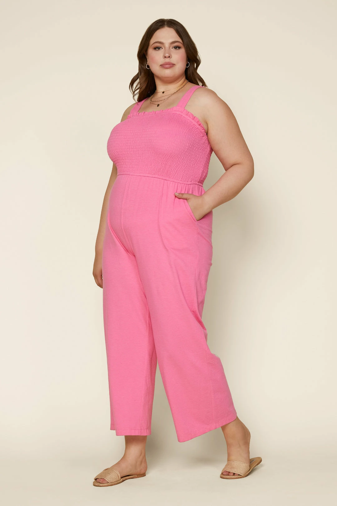 SKIES ARE BLUE Plus Size - Smocked Knit Jumpsuit 4 SKIES ARE BLUE Plus Size - Smocked Knit Jumpsuit