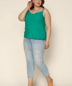 SKIES ARE BLUE New In Plus Size Plus Size - Striped Jacquard Cowl Cami