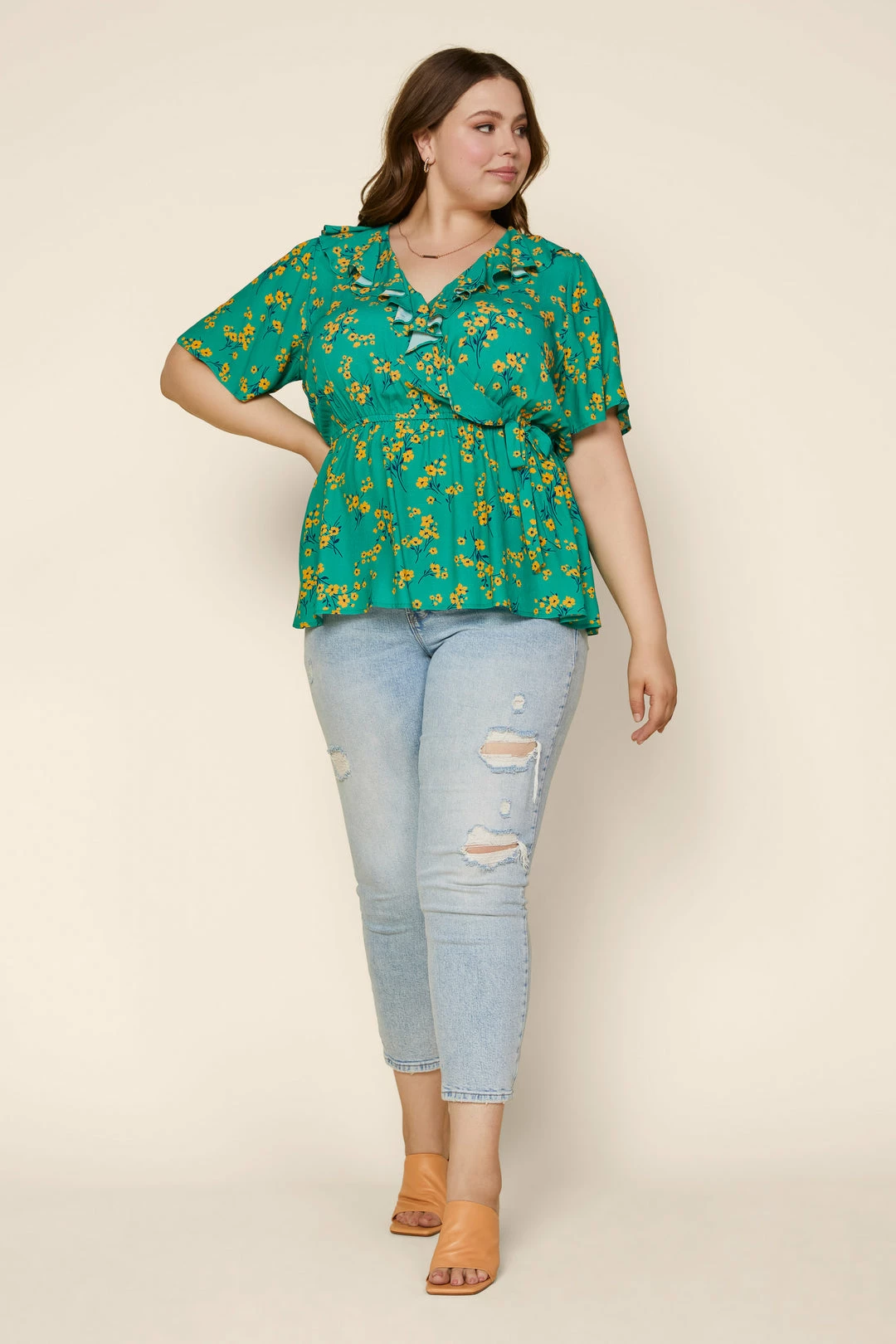 SKIES ARE BLUE Plus Size - Floral Wrap Top 4 SKIES ARE BLUE Plus Size - Floral Wrap Top