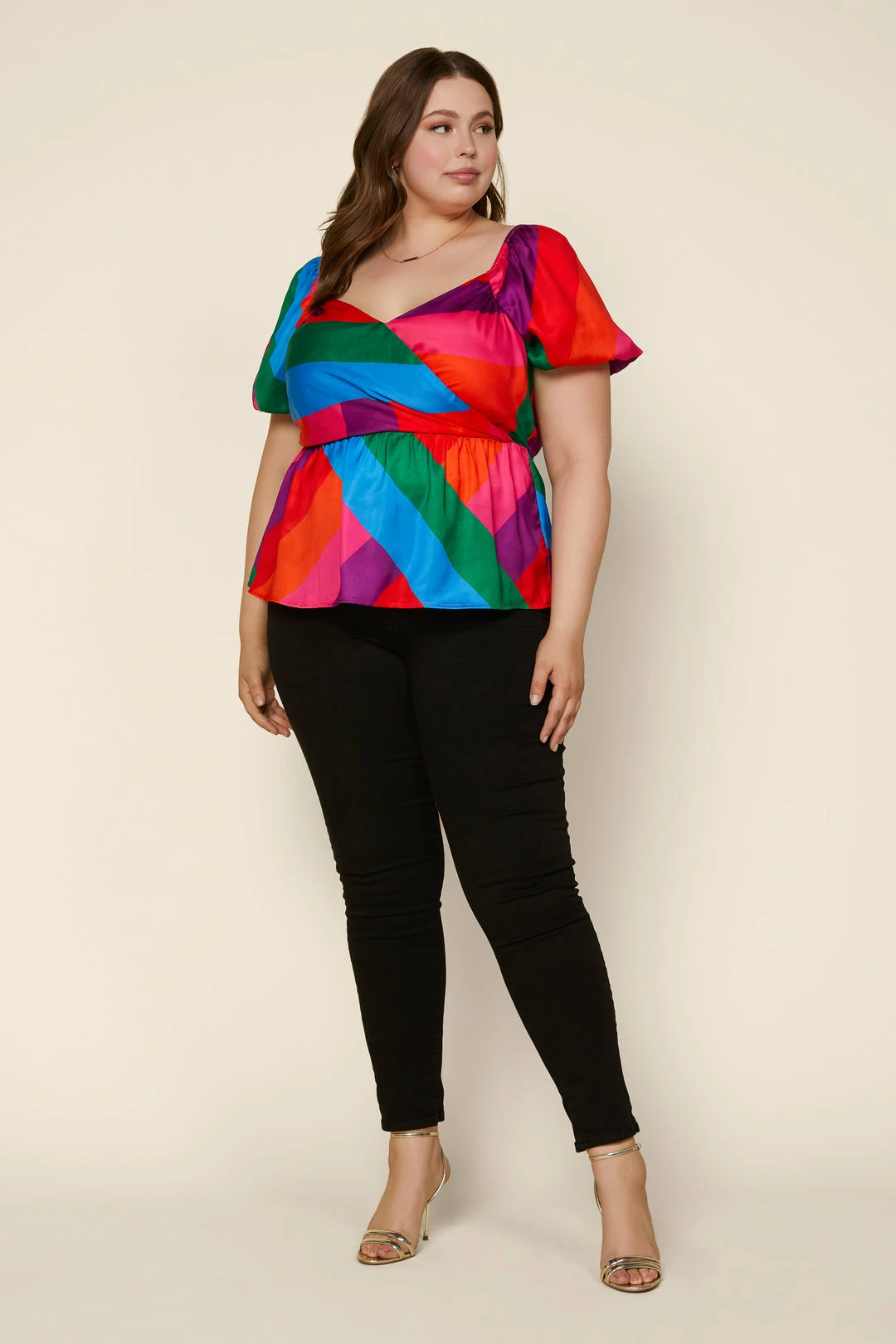 SKIES ARE BLUE Plus Size - Multicolor Peplum Top 5 SKIES ARE BLUE Plus Size - Multicolor Peplum Top