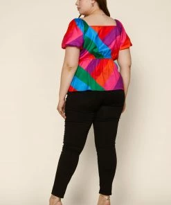 SKIES ARE BLUE Plus Size - Multicolor Peplum Top 9 SKIES ARE BLUE Plus Size - Multicolor Peplum Top