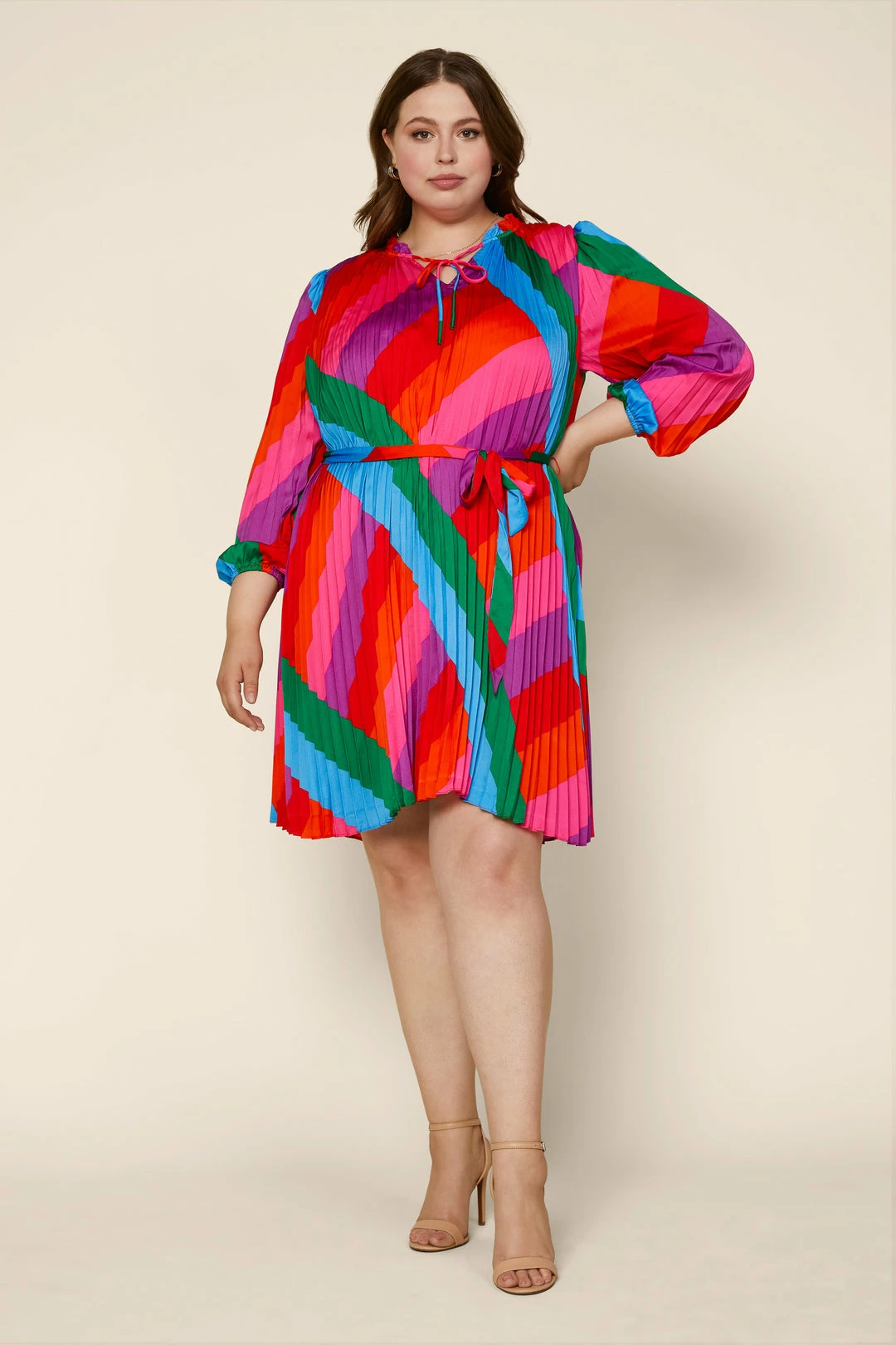 SKIES ARE BLUE Plus Size - Multicolor Pleated Dress 4 SKIES ARE BLUE Plus Size - Multicolor Pleated Dress