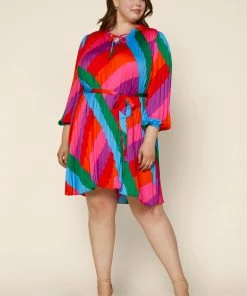 SKIES ARE BLUE Plus Size - Multicolor Pleated Dress 9 SKIES ARE BLUE Plus Size - Multicolor Pleated Dress