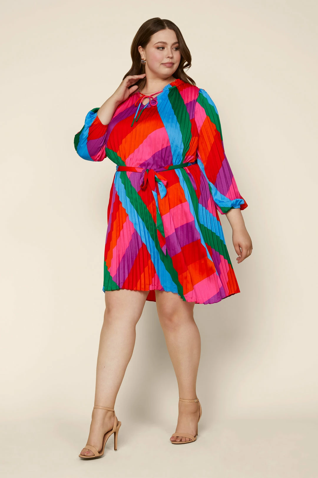 SKIES ARE BLUE Plus Size - Multicolor Pleated Dress 3 SKIES ARE BLUE Plus Size - Multicolor Pleated Dress