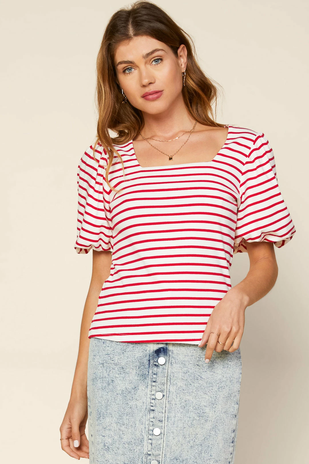 SKIES ARE BLUE Alia Striped Square Neck Top Clothing 3 SKIES ARE BLUE Alia Striped Square Neck Top Clothing