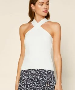 SKIES ARE BLUE Barbara Crossed Neck Knit Top