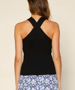 SKIES ARE BLUE Tops Barbara Crossed Neck Knit Top