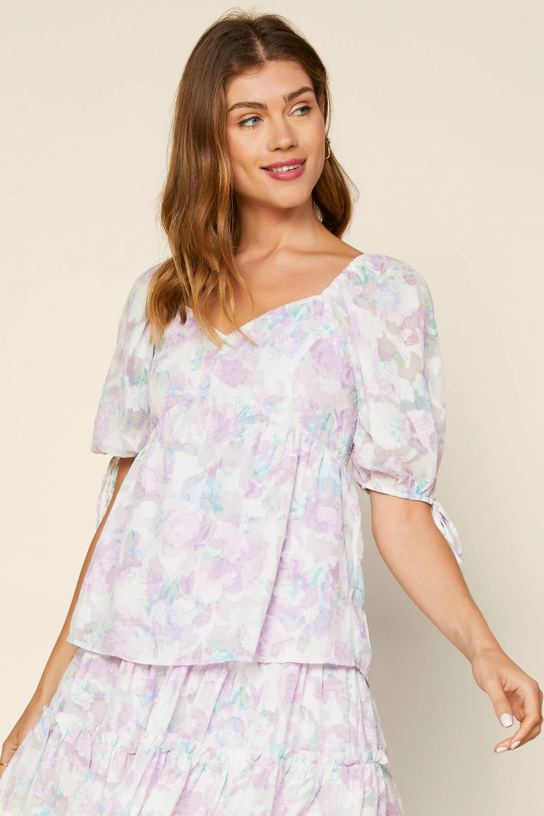 SKIES ARE BLUE Floral Sweetheart Neckline Top 3 SKIES ARE BLUE Floral Sweetheart Neckline Top