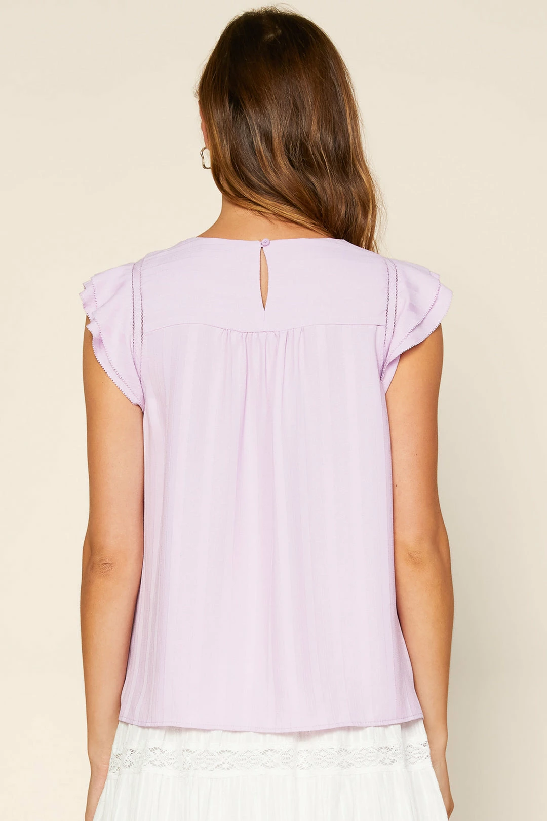 SKIES ARE BLUE Clothing Striped Jacquard Flutter Sleeve Top 5 SKIES ARE BLUE Clothing Striped Jacquard Flutter Sleeve Top