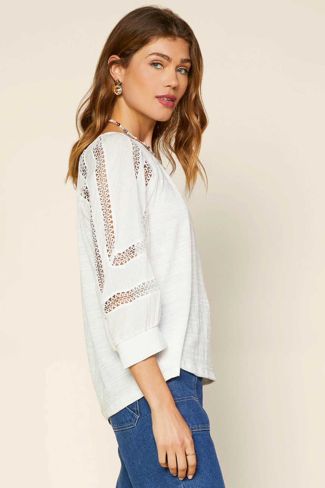 SKIES ARE BLUE Crochet Trim Knit Top 4 SKIES ARE BLUE Crochet Trim Knit Top