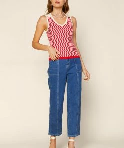 SKIES ARE BLUE Zigzag Collared Knit Top Clothing 8 SKIES ARE BLUE Zigzag Collared Knit Top Clothing