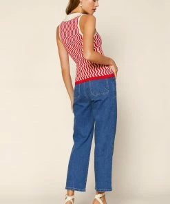 SKIES ARE BLUE Zigzag Collared Knit Top Clothing 9 SKIES ARE BLUE Zigzag Collared Knit Top Clothing