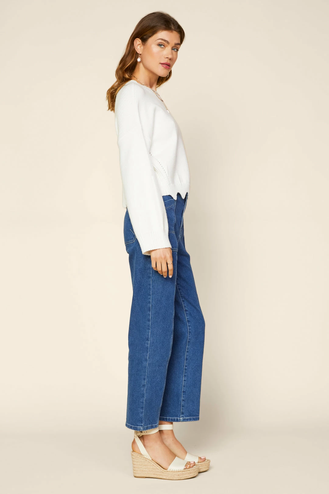 SKIES ARE BLUE Raya Scallop Trimmed Sweater Clothing 5 SKIES ARE BLUE Raya Scallop Trimmed Sweater Clothing