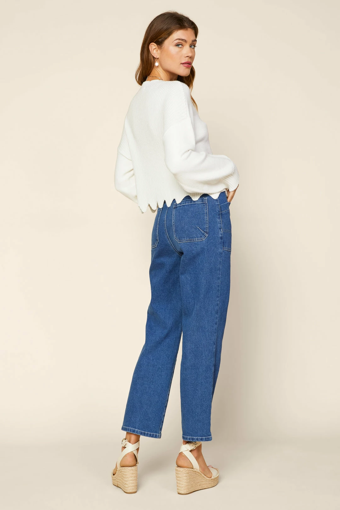 SKIES ARE BLUE Raya Scallop Trimmed Sweater Clothing 6 SKIES ARE BLUE Raya Scallop Trimmed Sweater Clothing