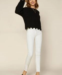 SKIES ARE BLUE Clothing Raya Scallop Trimmed Sweater