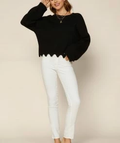 SKIES ARE BLUE Clothing Raya Scallop Trimmed Sweater 8 SKIES ARE BLUE Clothing Raya Scallop Trimmed Sweater