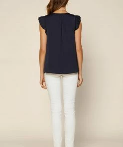 SKIES ARE BLUE Clothing Pleated Short Sleeve Top 7 SKIES ARE BLUE Clothing Pleated Short Sleeve Top