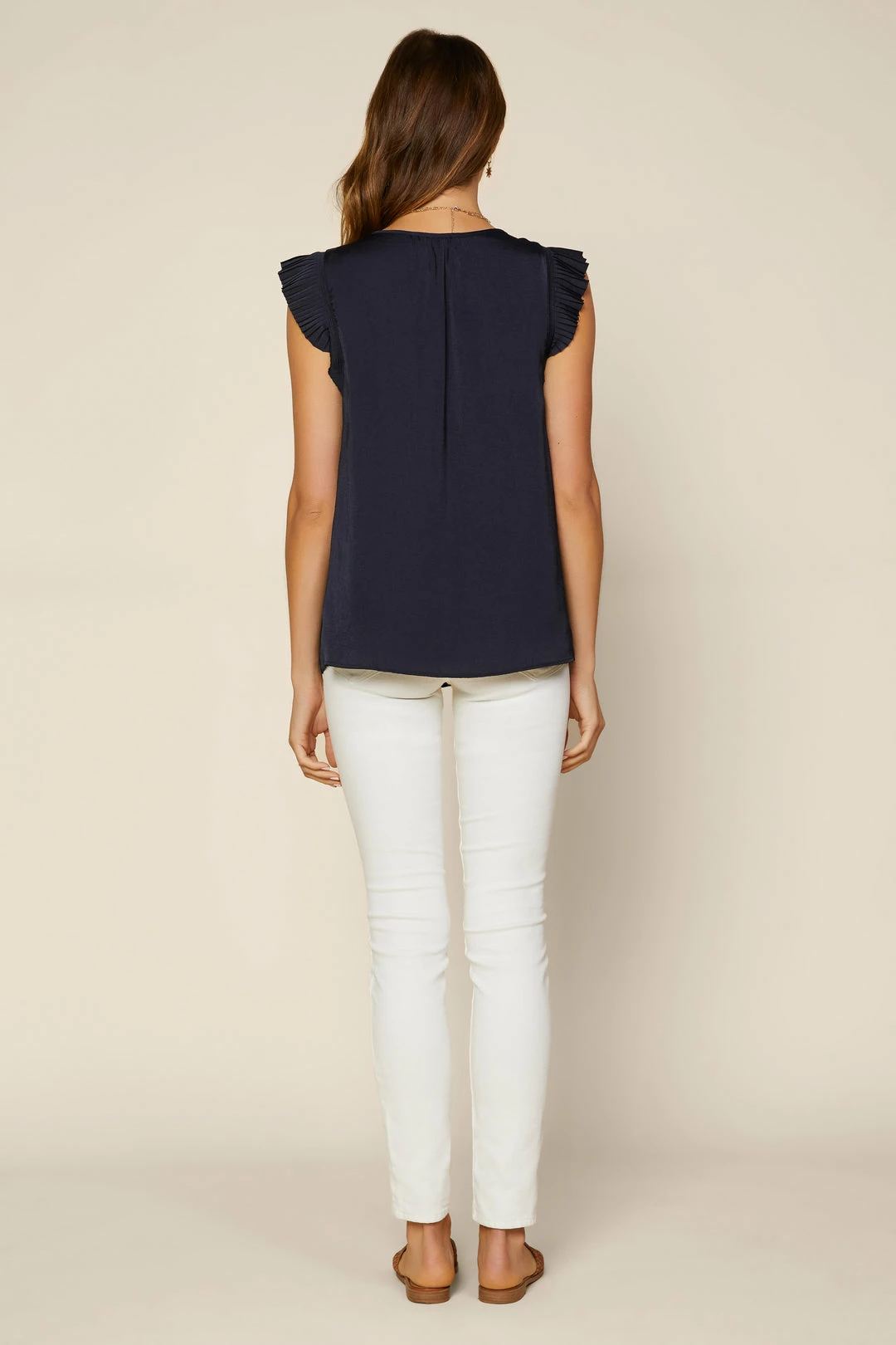 SKIES ARE BLUE Clothing Pleated Short Sleeve Top 5 SKIES ARE BLUE Clothing Pleated Short Sleeve Top