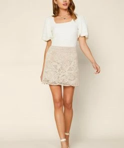 SKIES ARE BLUE Olivia Crochet Mini Skirt