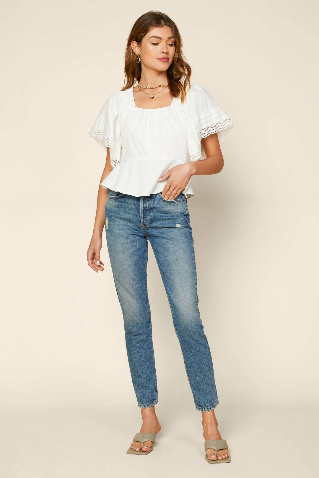 SKIES ARE BLUE Eyelet Square Neck Top 6 SKIES ARE BLUE Eyelet Square Neck Top