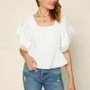 SKIES ARE BLUE Eyelet Square Neck Top 1 SKIES ARE BLUE Eyelet Square Neck Top