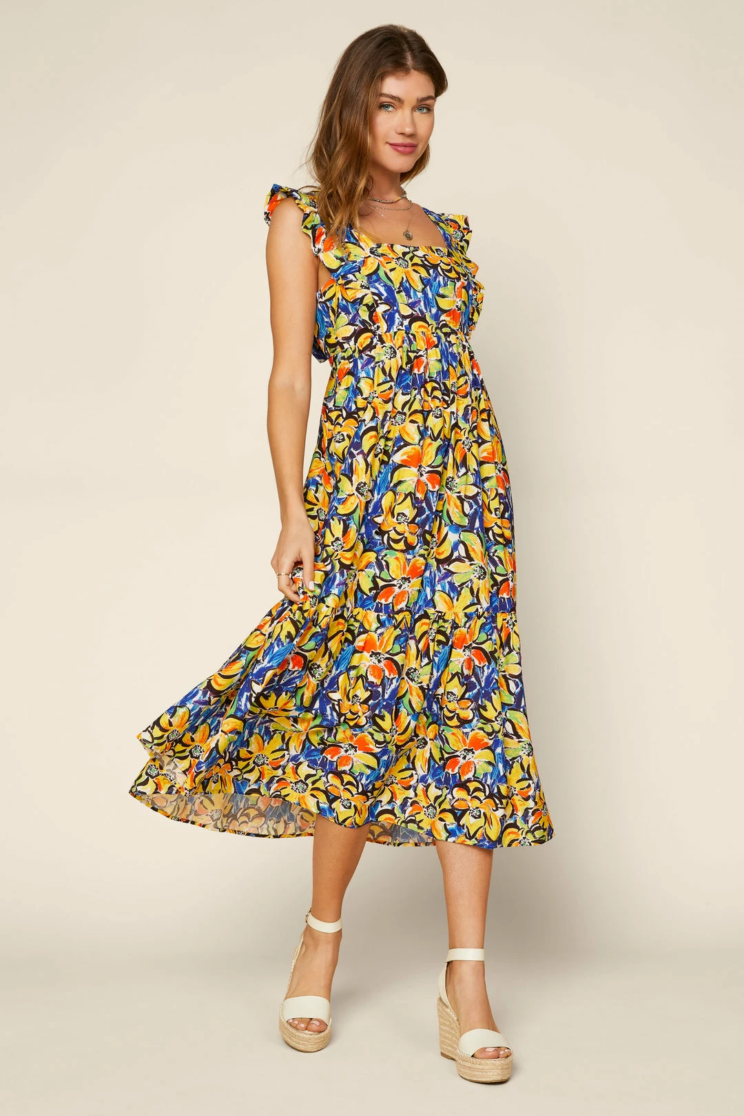 SKIES ARE BLUE Alyssa Floral Back Tie Dress 4 SKIES ARE BLUE Alyssa Floral Back Tie Dress