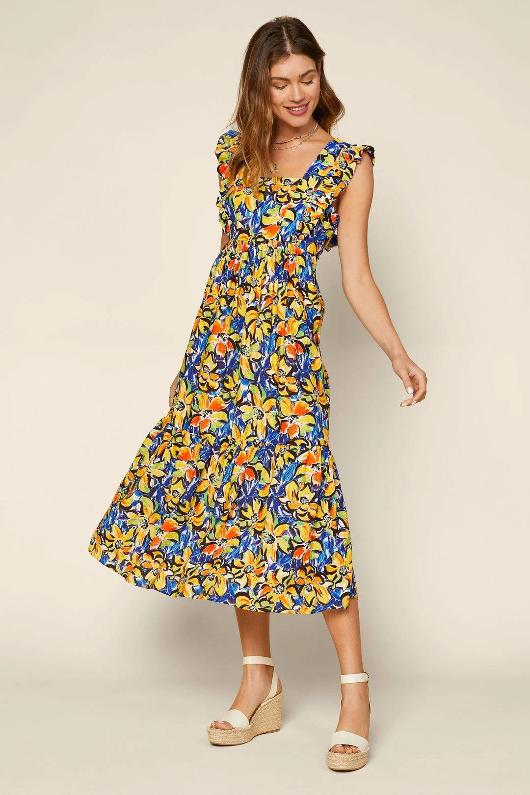 SKIES ARE BLUE Alyssa Floral Back Tie Dress 3 SKIES ARE BLUE Alyssa Floral Back Tie Dress