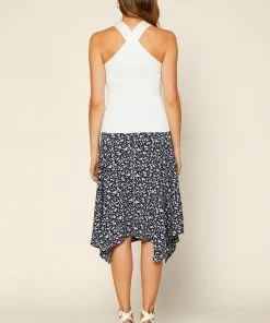 SKIES ARE BLUE Barbara Crossed Neck Knit Top