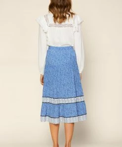 SKIES ARE BLUE Ditsy Floral Midi Skirt Clothing
