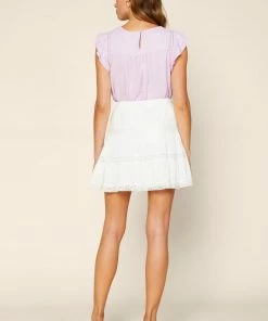 SKIES ARE BLUE Skirts Tiered Lace Mini Skirt