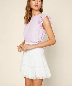 SKIES ARE BLUE Skirts Tiered Lace Mini Skirt