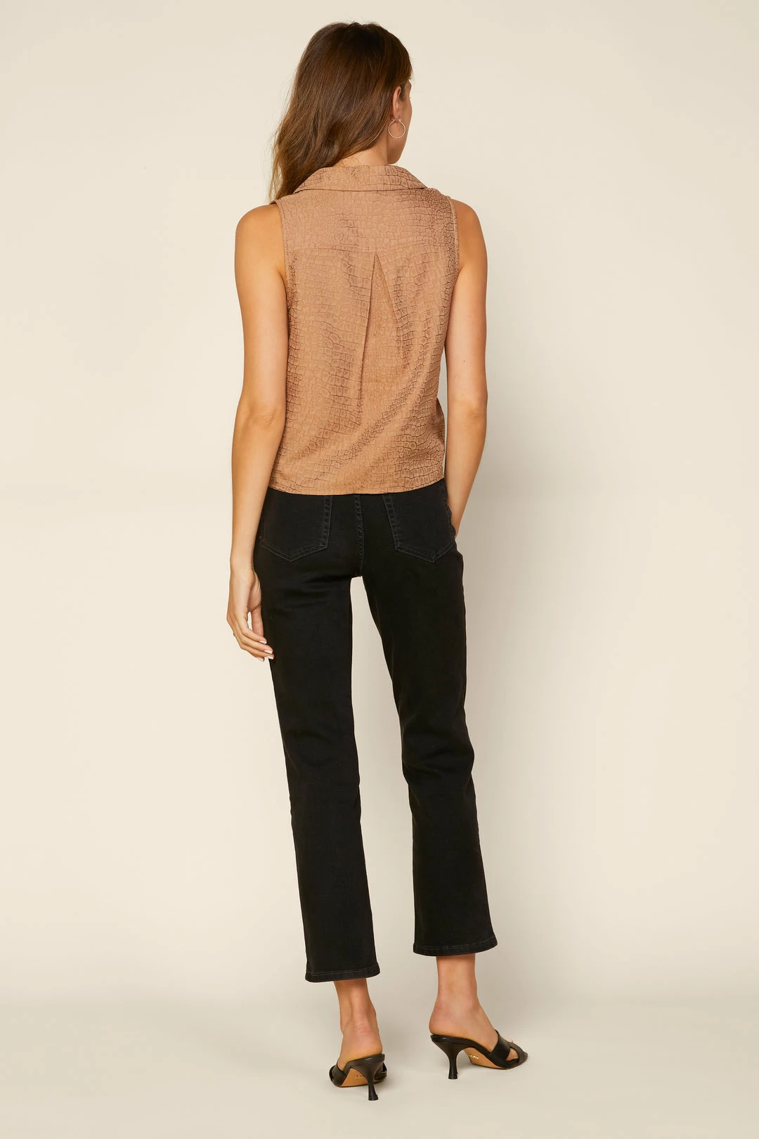 SKIES ARE BLUE Tie Front Collared Top Tops 5 SKIES ARE BLUE Tie Front Collared Top Tops