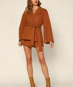 SKIES ARE BLUE Kenzie Belted Cape Coat