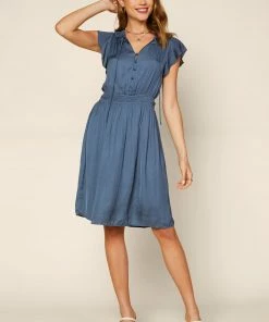 SKIES ARE BLUE Clothing Textured Ruffle Dress
