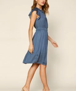 SKIES ARE BLUE Clothing Textured Ruffle Dress