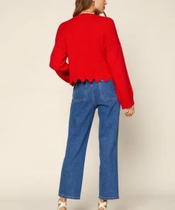 SKIES ARE BLUE Clothing Raya Scallop Trimmed Sweater 7 SKIES ARE BLUE Clothing Raya Scallop Trimmed Sweater