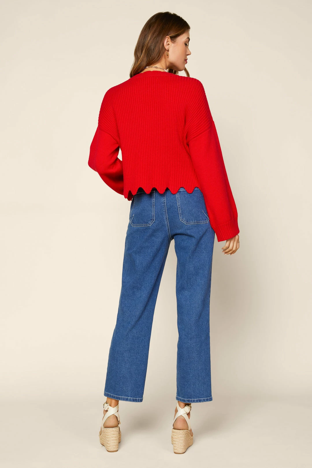 SKIES ARE BLUE Clothing Raya Scallop Trimmed Sweater 5 SKIES ARE BLUE Clothing Raya Scallop Trimmed Sweater