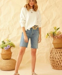 SKIES ARE BLUE Raya Scallop Trimmed Sweater Clothing