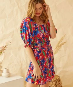 SKIES ARE BLUE Caroline Floral Smocked Dress Dresses