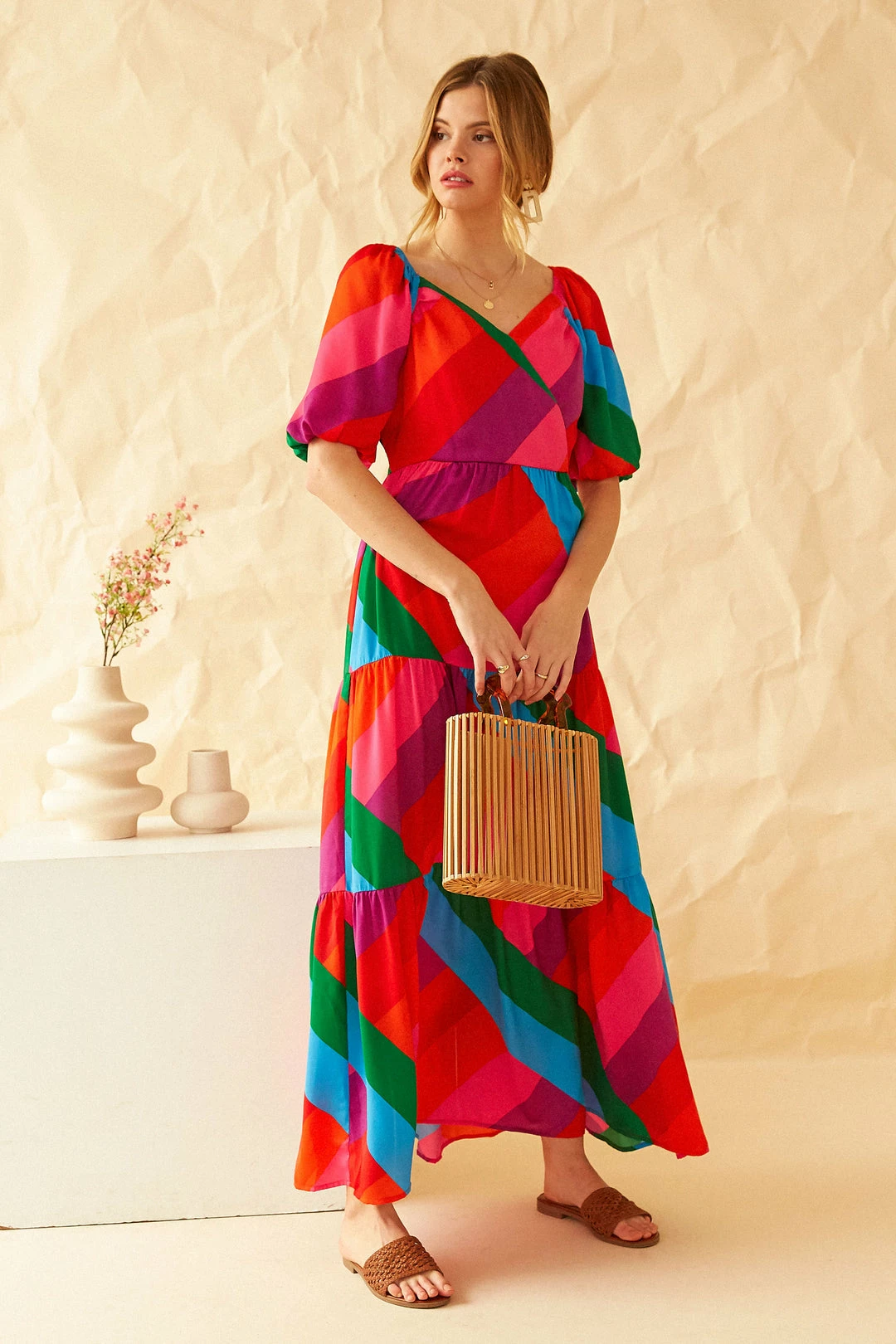 SKIES ARE BLUE Clothing Iliana Multicolor Tiered Dress 6 SKIES ARE BLUE Clothing Iliana Multicolor Tiered Dress