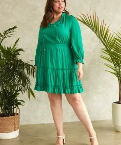 SKIES ARE BLUE Plus Size - Aubrey Ruffled Mini Dress New In Plus Size