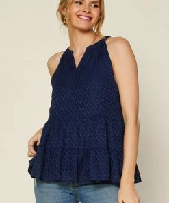 SKIES ARE BLUE New In Clothing Textured Halter Top