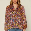SKIES ARE BLUE Pleated Floral Print Blouse 1 SKIES ARE BLUE Pleated Floral Print Blouse