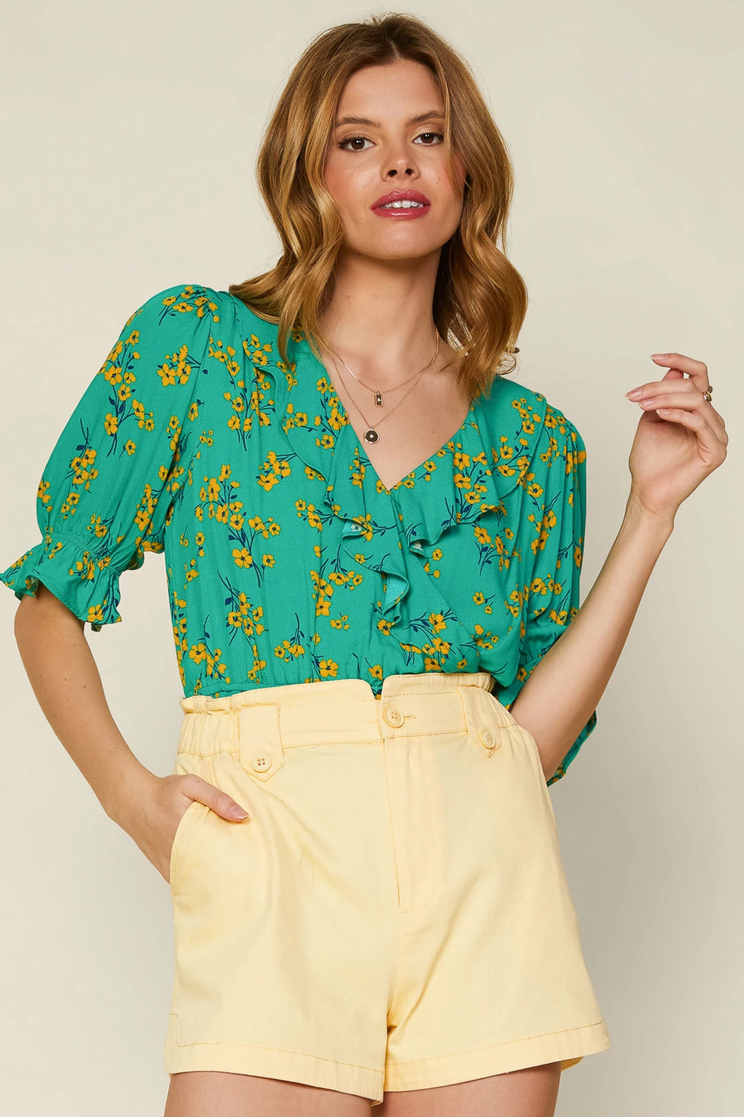 SKIES ARE BLUE Floral Wrap Top 4 SKIES ARE BLUE Floral Wrap Top